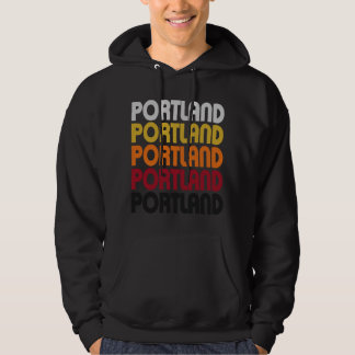Retro Portland Hooded Pullovertröja Tröja Med Luva