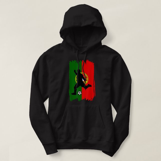 Retro Portugal Flagga Fotboll 2022 Jersey Po Hoodie (Design framsida)