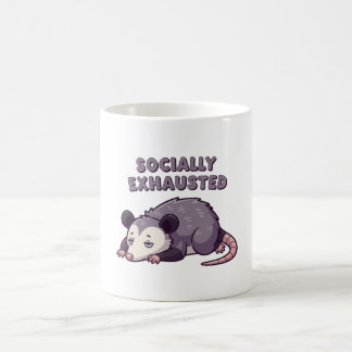 Retro Possum Alone Time White Mug Kaffemugg