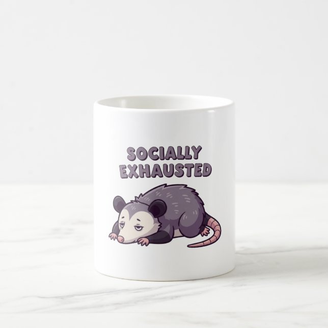 Retro Possum Alone Time White Mug Kaffemugg (Center)