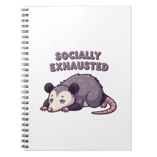 Retro Possum Social Battery Lined Notebook Anteckningsbok