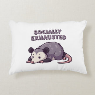 Retro Possum Socially Exhausted Rectangular Pillow Prydnadskudde