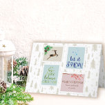 Retro Postage Frimärke och Julgran Helgkort<br><div class="desc">Personlig julklapp med vintage postage frimärke i röd grönt blå och beige dekorerad med ett stag, gräs-koner, vinterbär och festliga formuleringar (Låt det snöa, God jul och, Joy Hope Peace Tro jul). Mallen är konfigurerad för att du ska anpassa ett av frimärke och du kan också lägga till ett eget...</div>