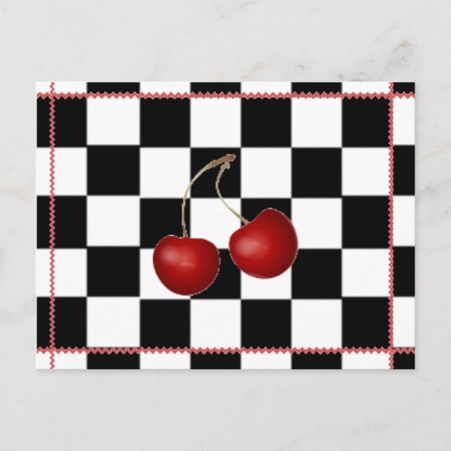 Retro Postcard ~ Cherry Summertime Vykort (Framsida)