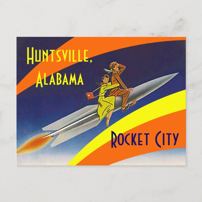 Retro Postcard Huntsville Alabama Rocket City AL Vykort (Framsida)