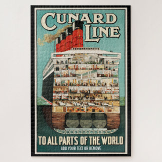Retro poster Cunard Sea liner lyxarship, Pussel