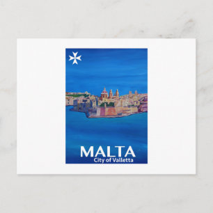 Retro Poster Malta Valetta - Knight City Vykort