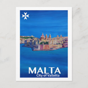 Retro Poster Malta Valetta - Knight City Vykort