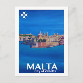 Retro Poster Malta Valetta - Knight City Vykort