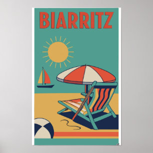 Retro poster om Franskens resort Biarritz