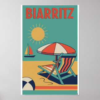 Retro poster om Franskens resort Biarritz