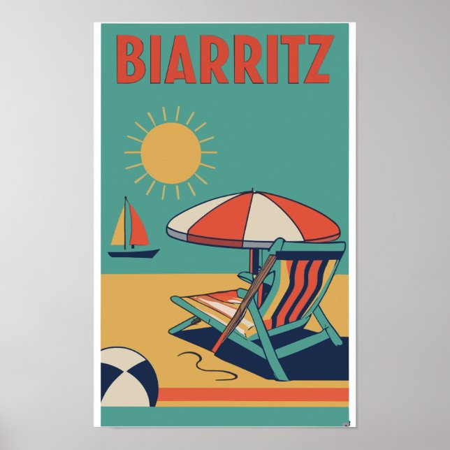 Retro poster om Franskens resort Biarritz (Framsidan)