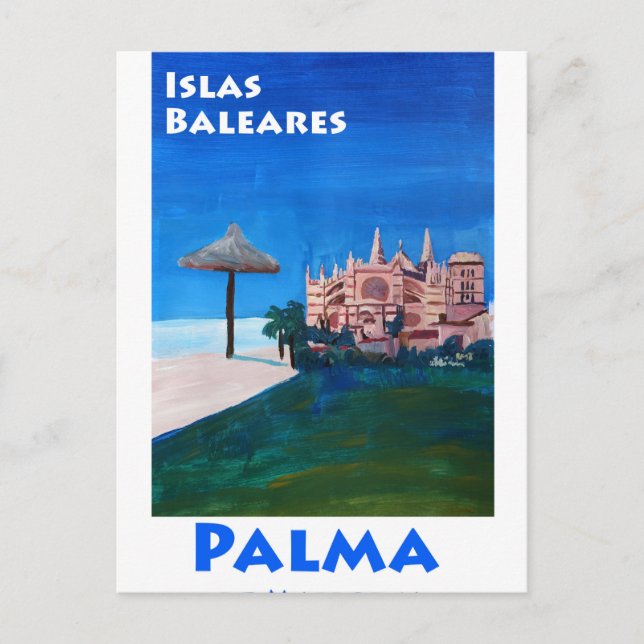Retro Poster Palma De Mallorca Vykort (Framsida)