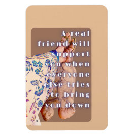 Retro poster REAL VÄNSKAP Dam och hennes sköldpadd Magnet