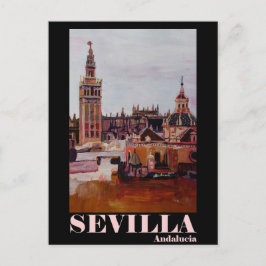 Retro Poster Sevilla Giralda Andalucia Vykort
