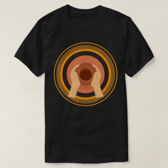 Retro Pottery Wheel Clay Artist Ceramic Sculptor P T Shirt (Design framsida)