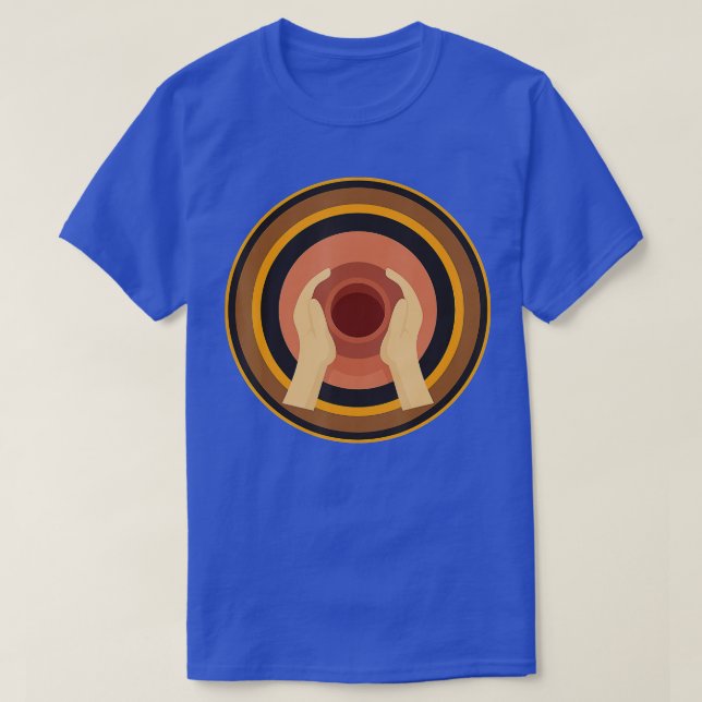 Retro Pottery Wheel Clay Artist Ceramic Sculptor P T Shirt (Design framsida)