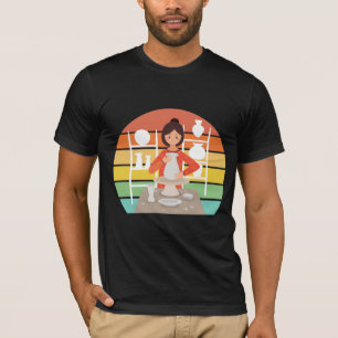 Retro Pottery Woman Ceramic Kiln T Shirt