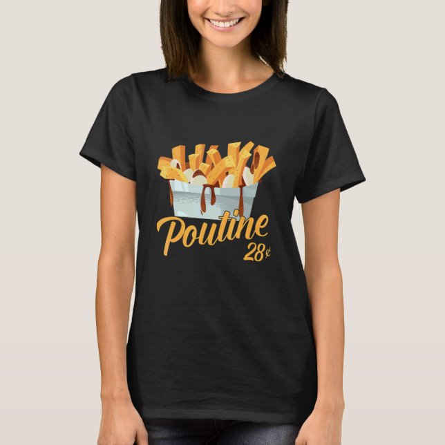Retro Poutine Canada Montreal Foodies Food T Shirt (Framsida)