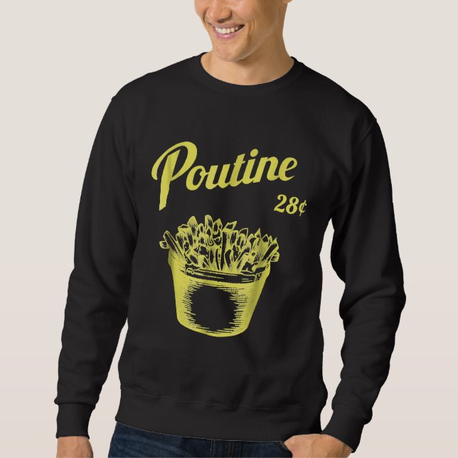 Retro Poutine   Kanada   Montréal Lång Ärmad Tröja (Framsida)