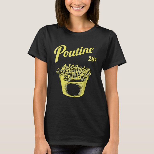 Retro Poutine   Kanada   Montreal T Shirt (Framsida)
