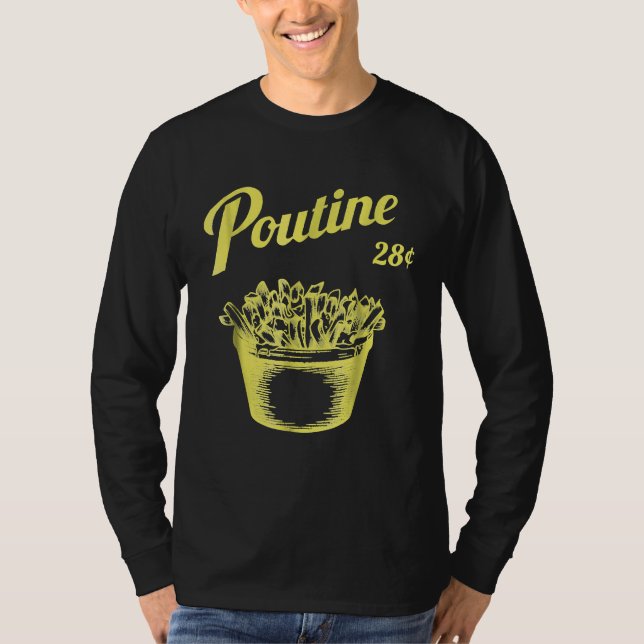 Retro Poutine Kanada Montreal T Shirt (Framsida)