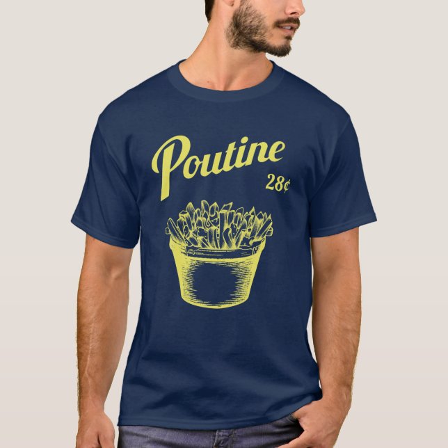 Retro Poutine - Kanada - Montreal T Shirt (Framsida)