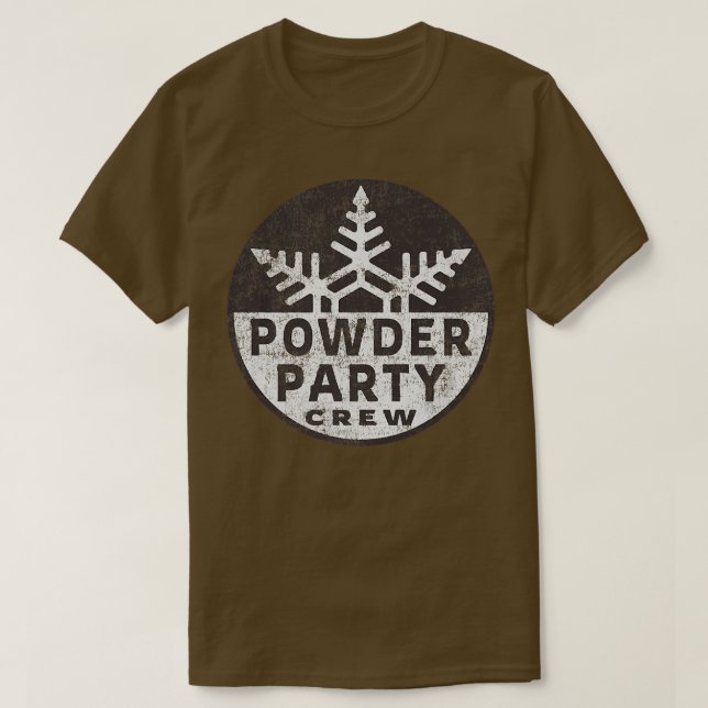 Retro Powder Party Crew Snowflake Snö Älskare Ski  T Shirt (Design framsida)