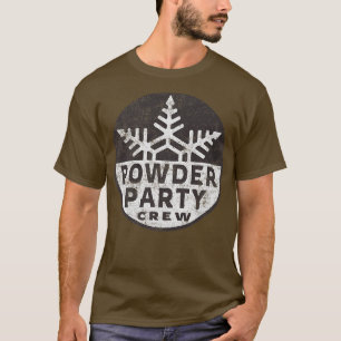 Retro Powder Party Crew Snowflake Snö Älskare Ski T Shirt