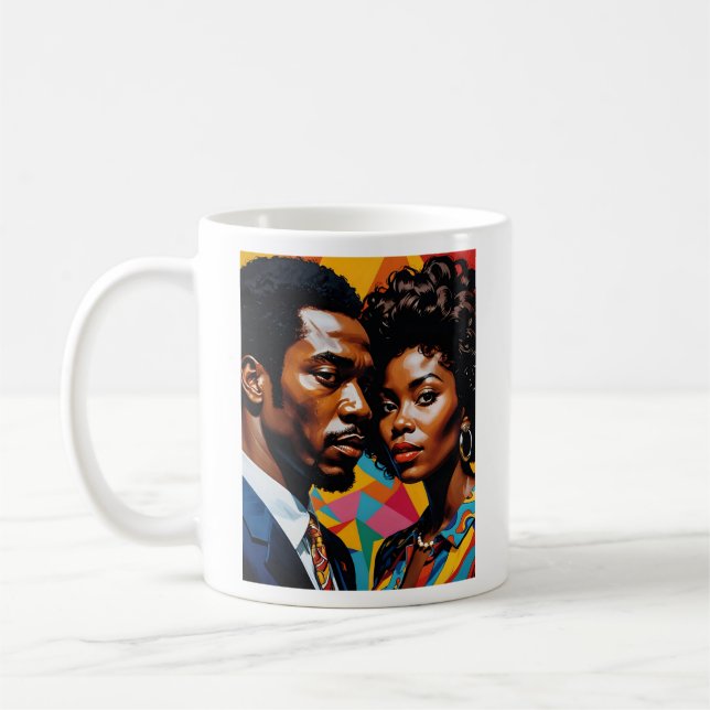 Retro Power Coubrant Afrocentric Art Tee Kaffemugg (Vänster)