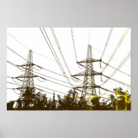 Retro Power linjer Art Poster