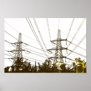 Retro Power linjer Art Poster