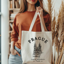 Retro Prague Landscape in Czech Republic
