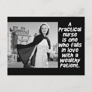 RETRO PRAKTISK NURSE - HUMOR - LPN VYKORT