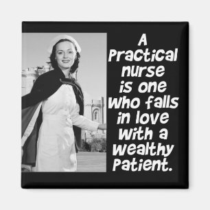 RETRO PRAKTISK SJUKSKÖTERSKA - HUMOR - LPN MAGNET