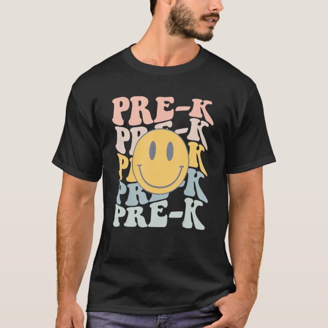 Retro Pre-K Lärare Student första dagen i skolan P T Shirt (Framsida)