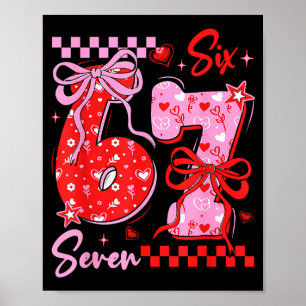 Retro Preppy Coquette Bow 6 7 Sex Sju Kärlek Alla Poster