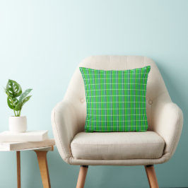 Retro Preppy Grön Rutig Kuddthrow Kudde