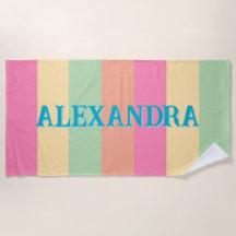 Retro Preppy Randig Anpassad Monogram Badduk