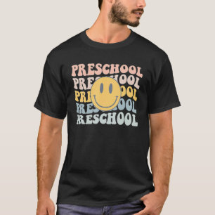 Retro Preschool Teacher Student första Scho-dagen T Shirt