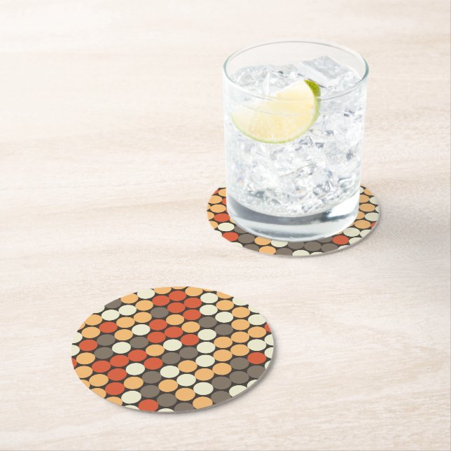 Retro prickar  underlägg papper rund (Insitu)