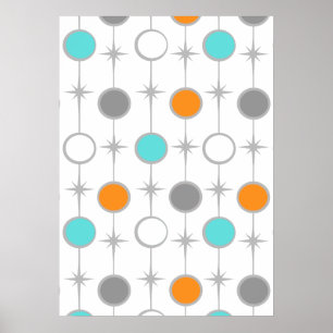 Retro pricker och den Starbursts affischen Poster