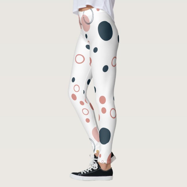 Retro prickmönster i modern midcentury-stil leggings (Vänster)