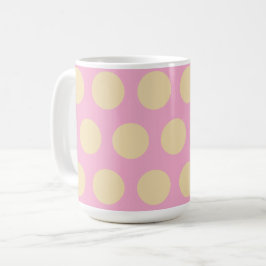 Retro prickmönster rosa & gul design kaffemugg
