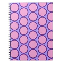 Retro prickmönster rosa lila och gul design anteckningsbok
