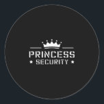 Retro Princess Security Boys Brother Birthday Papp Runt Klistermärke<br><div class="desc">Retro Princess Security Boys Brother Birthday Pappa & Mamma</div>