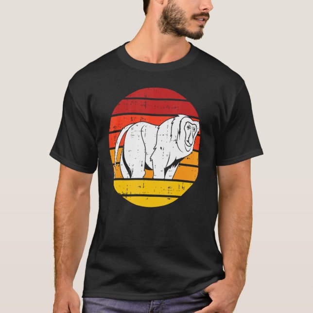 Retro Proboscis Monkey T Shirt (Framsida)
