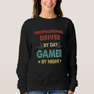 Retro Professional Driver By Day Gamer By Night T Shirt