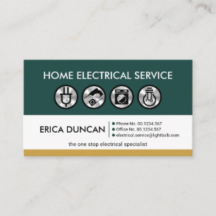 Retro Professionell Home Electrical Works Visitkort