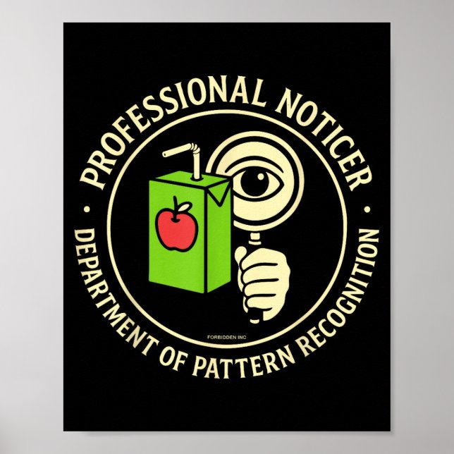 Retro professionell Noticer Department Of Mönster  Poster (Framsidan)